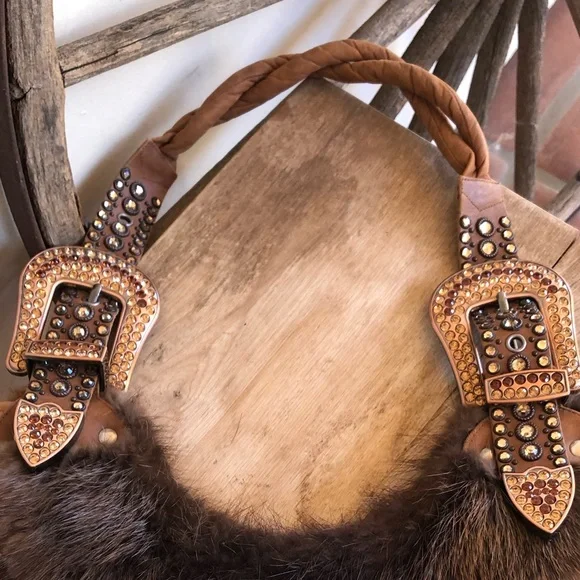 KIPPYS🇺🇸CA Handmade Steer Hide Fur Western Bag - Picture 4 of 10